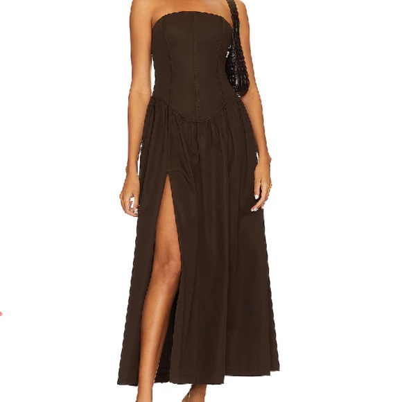 NWT Giana Maxi Dress LPA Brown Cacao - Picture 1 of 3
